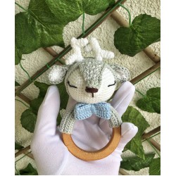 Erkek Geyik Çıngırak Akçaağaç Halka Amigurumi Çıngırak ipek-903